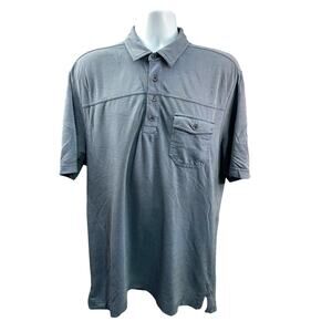 TravisMathew Shirt Size M Gray-Blue Short Sleeve Button-Up Embroidered Logo